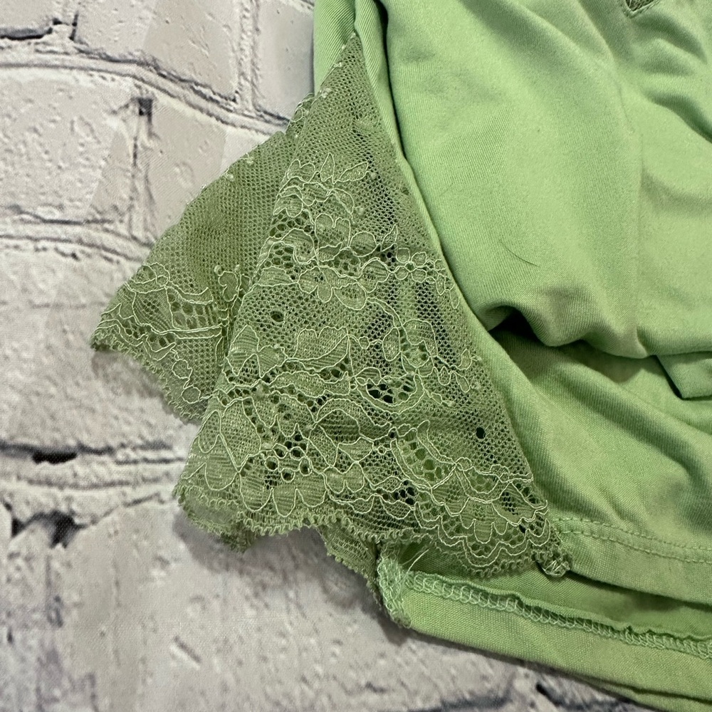 Cherry Print Mix and Match Green Lace Sleepwear Set - Picture 4 of 6